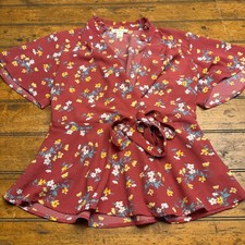 Top Monteau rosso floreale