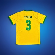 Thiago Silva Signed Brazil Custom Jersey Brasil Auto Beckett BAS Witnessed