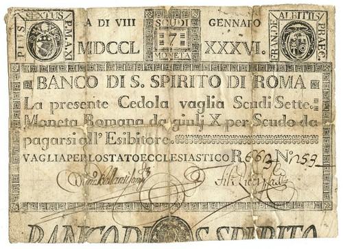Scudi cedola banco santo - scudi,