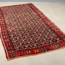 Tappeto Kilim Antico Lana Nodo Extra-Fine Fatto a Mano 294 x 148 Originale