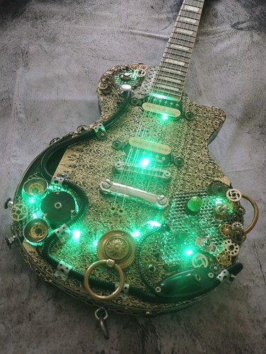Chitarra elettrica steampunk - chitarra,