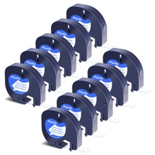 10 etichette in plastica nastro per DYMO Letratag LT-100H 91221 ricarica bianco