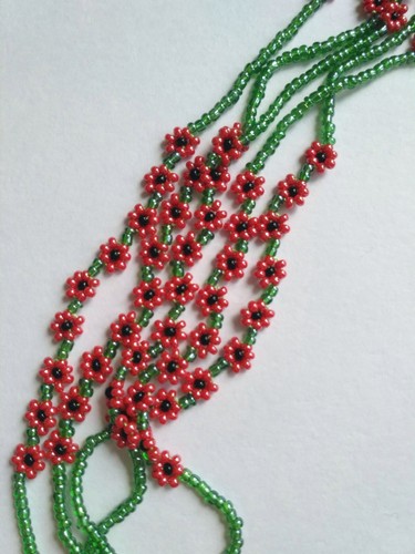 Collana perline fiori di - perline,