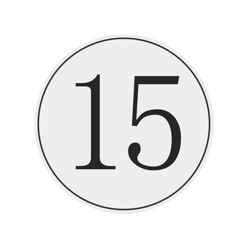 Piatto metallico numero - , 15