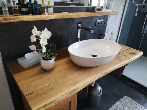 Piano lavabo bagno - , rovere