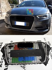 GRIGLIA ANTERIORE AUDI A3 8V 2012-2016 CALANDRA RS3 NIDO D'APE BORDO CROMATO
