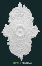 Rosone in gesso bianco per