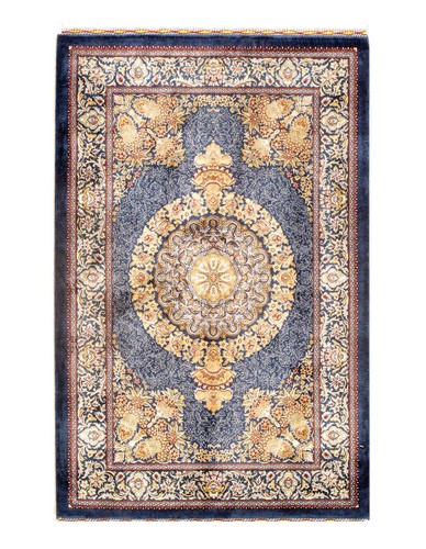 Tappeto seta colore blu - colore,