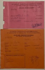 RSI 2 BUONI GNR GUARDIA NAZIONALE REPUBBLICANA 1a LEGIONE TAGLIAMENTO 1944