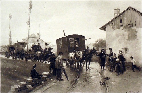 Arrivée des forains dans - des, le