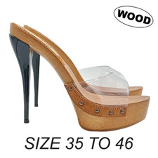 Zoccoli con tomaia trasparente e tacco a spillo -dal 35 al 46 - GL309001 CIND