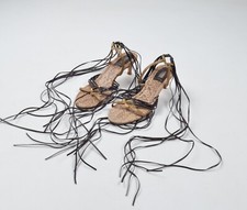 Sandali Mules Max Mara Y2K Coquette Glam in pelle con tacco a gattino stringati taglia 37