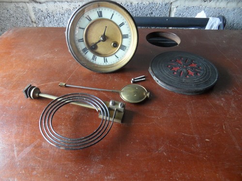 Antique circular brass clock - brass,