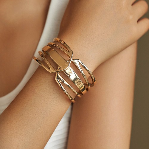 Bracciale geometrico cavo - bracciale,