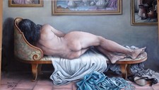 Olio su tela 120x70 nudo di