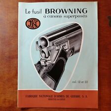 DÉPLIANT 1952 COMPONENTI FUCILE BROWNING CANNE SOVRAPPOSTE CAL. 12 e 20