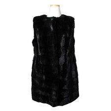 JINDO Gilet long en vison noir