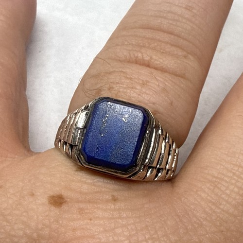 Anello rolex uomo vintage blu - anello,