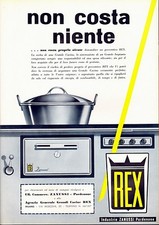 PUBBLICITA 1956 GRANDI CUCINE REX MILANO INDUSTRIE ZANUSSI PORDENONE CUOCO CHEF