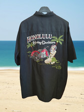 Harley Davidson camicia Honolulu Hawaii taglia L nera ricamo a rilievo a colori