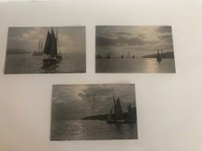 Vecchie cartoline illustrate primi 900 con barche viaggiate timbro torino