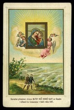 antico santino cromo-holy card MADONNA DEL BUON CONSIGLIO