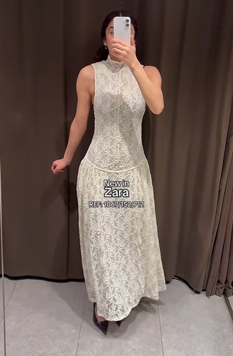 Zara abito lungo pizzo - zara,