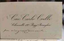 BIGLIETTO DA VISITA CAV. CARLO COELLI COLONNELLO 12 REGGIMENTO BERSAGLIERI Dc 39