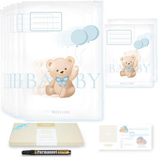 ® 8 Bustine Corredino Neonato Ospedale Teddy Bear, 6 Grandi E 2 Piccole - Sacche