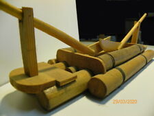 Modellino zattera fluviale montenegrina, artigianale in legno, base in cannette