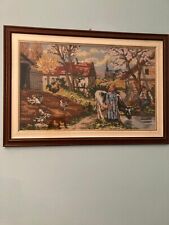 QUADRO MEZZO PUNTO RICAMATO “LA CAMPAGNA” 63X90
