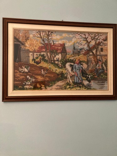 Quadro mezzo punto - mezzo, ricamato