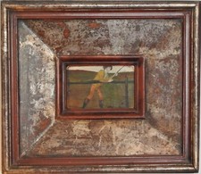 Quadro, Uomo che pesca, olio