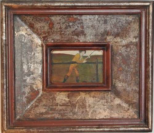 Quadro uomo che pesca olio - uomo,
