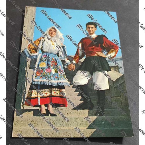 Cartolina costumi sardi - costumi,