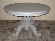 TAVOLO ROTONDO ALLUNGABILE LACCATO SHABBY GAMBO CENTRALE INTAGLIO