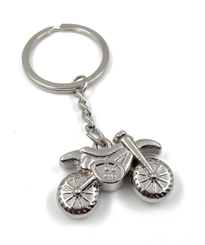 Portachiavi moto cross argento - moto,