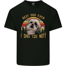 Migliore Cane Ever I Shih Tzu Non Divertente Uomo Cotone Leggero T-Shirt