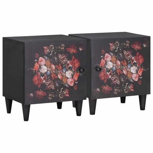 Comodino con porta nero - con,