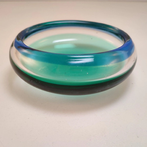 Vaso vetro colorato firmato - vaso,
