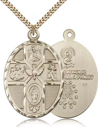 Grande collana medaglia croce