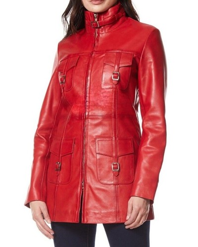 Donna rosso zip pelle - donna, &