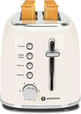 Tostapane Vintage, 2 Fette Con Fessure Extra Larghe, 4 Funzioni Con Funzione Bag