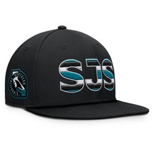 Cappello Uomo Fanatici Nero San Jose Sharks Autentico Pro Maglia Alternativa Snapback