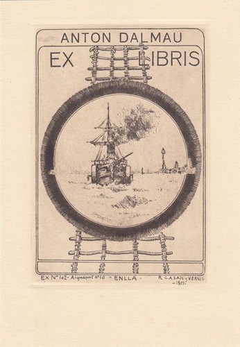 Exlibris bookplate radierung - bookplate,