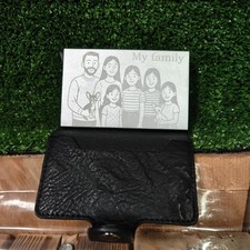 Porta Carte Credito Slim RFID Pelle Mini Portafoglio PERSONALIZZATO FOTO FRASE