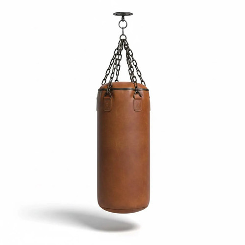 Borsa boxe pelle marrone - da, in