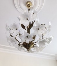 Lampadario vintage in vetro di