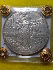 ITALIA REGNO V.E.III° 5 LIRE CINQUANTENARIO 1861/1911 RARA PERIZIATA SPL ARGENTO