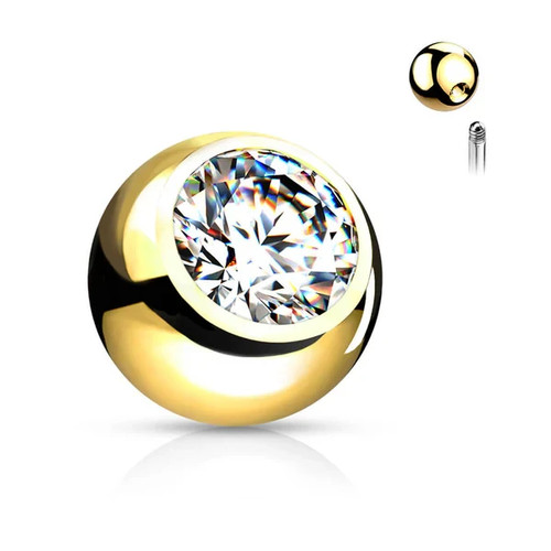 Pallina piercing oro con - pallina,